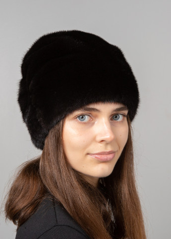 Женская шапка из меха норки с аппликацией из норки Меховой Стиль (254784408)