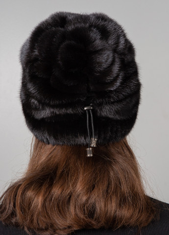 Жіноча шапка з хутра норки з аплікацією з норки Меховой Стиль (254784408)