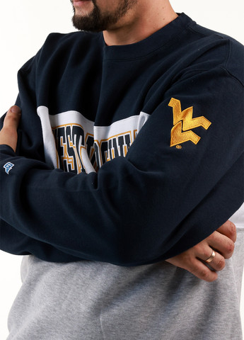 Комбинированный свитшот Blue 84 надпись вышивка (359854770)