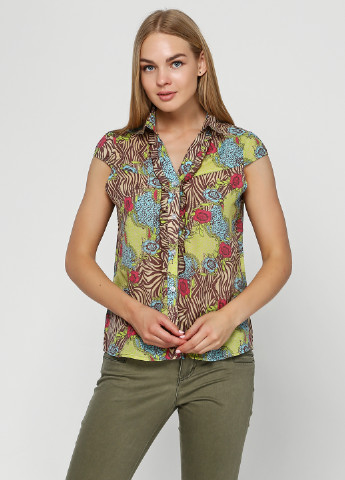 Комбинированная летняя блуза Jiuliau