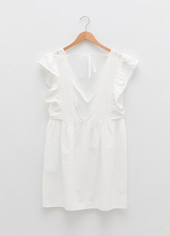 Білий кежуал сукня кльош, з відкритою спиною LC Waikiki однотонна