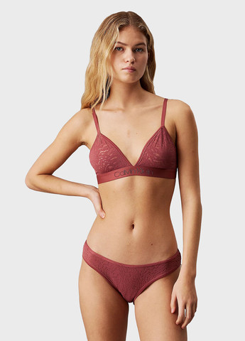 Светло-бордовый триэнджел бюстгальтер Calvin Klein без косточек полиамид