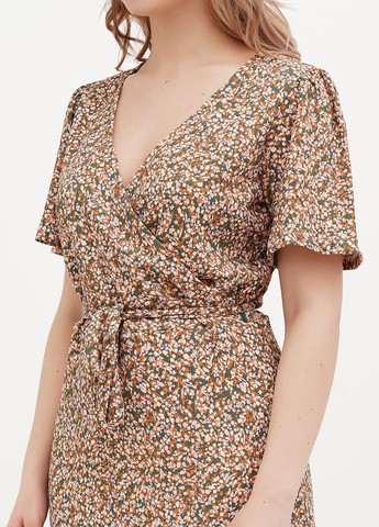 Комбінована кежуал сукня на запах We з квітковим принтом