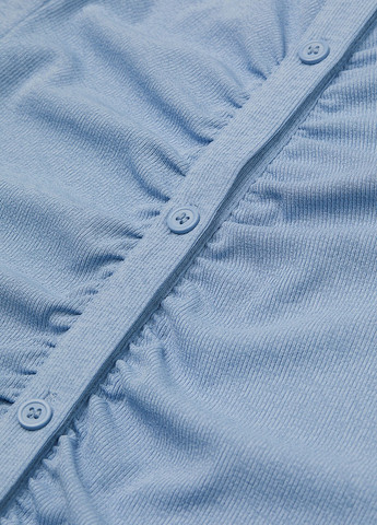 Голубое кэжуал платье силуэтная, рубашка H&M однотонное