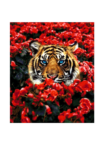 Набор для вышивания бисером Тигр в цветах 46х55 см Александра Токарева (252253443)