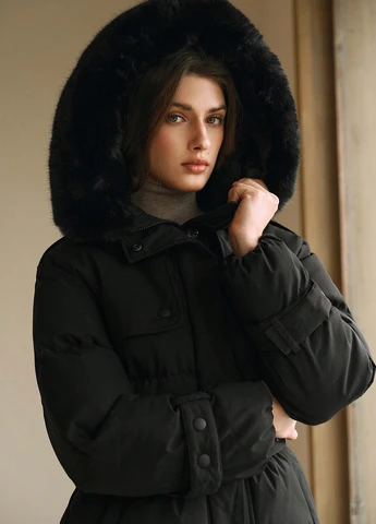 Чорна зимня куртка SHEIN