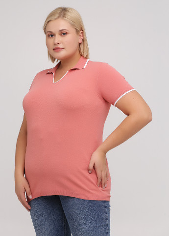Женская персиковая футболка поло Accua однотонная