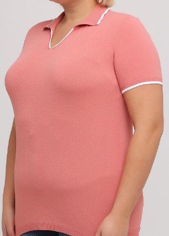 Персиковая женская футболка-поло Accua однотонная