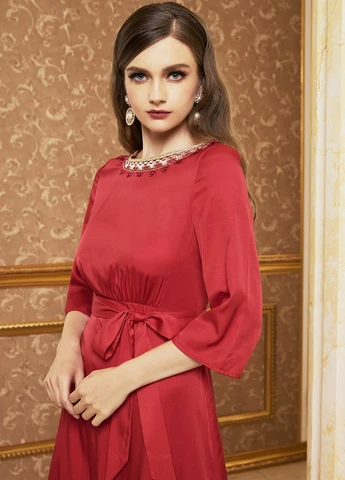 Красное кэжуал платье SHEIN однотонное