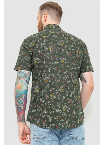 Оливковковая (хаки) кэжуал рубашка с цветами Ager