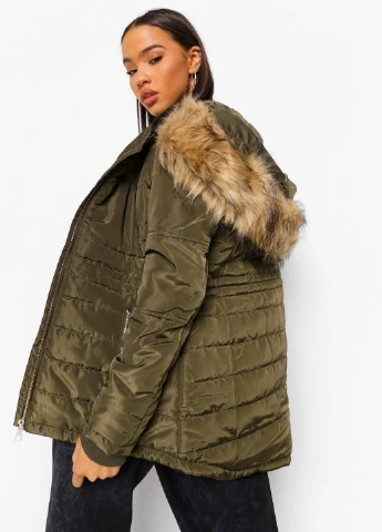 Оливковая (хаки) зимняя куртка Boohoo