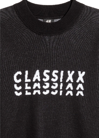 H&M свитшот надпись черно-белый кэжуал трикотаж, модал, хлопок