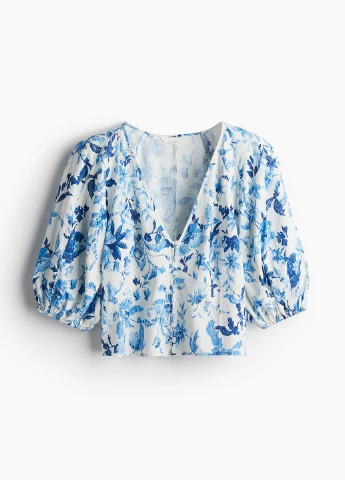 Молочна блуза лляна H&M