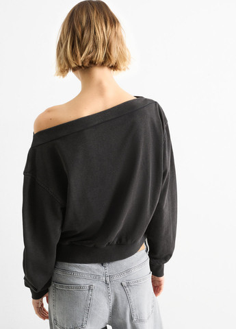 Темно-сірий світшот C&A однотонний без декору (362193819)