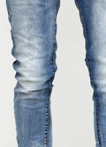 Голубые демисезонные зауженные джинсы HOT BUTTER