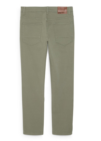 Серо-зеленые кэжуал демисезонные зауженные брюки C&A