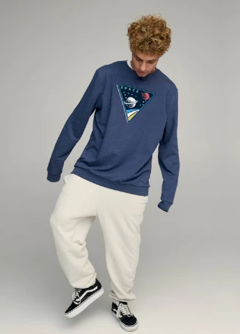 Синий свитшот мужской oversize /no flis/ YAPPI (252387017)