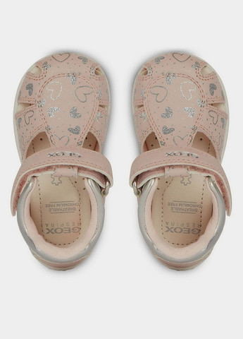 Светло-розовые кэжуал сандалии Geox на липучке