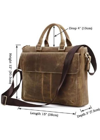 Чоловік шкіряний портфель 38х30х8 см Vintage (232989742)
