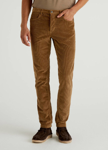 Светло-коричневые кэжуал демисезонные зауженные брюки United Colors of Benetton