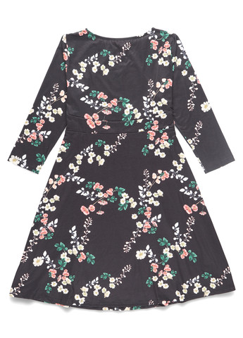 Чорна кежуал сукня кльош MINT&BERRY з квітковим принтом
