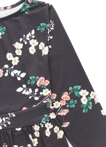 Чорна кежуал сукня кльош MINT&BERRY з квітковим принтом