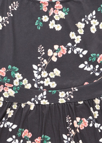 Чорна кежуал сукня кльош MINT&BERRY з квітковим принтом