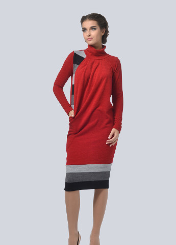 Красное деловое платье Lila Kass в полоску