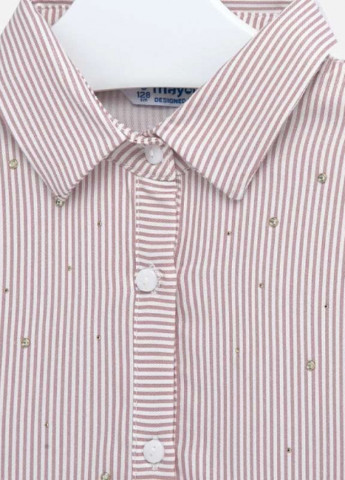 Светло-розовая в полоску блузка Mayoral демисезонная