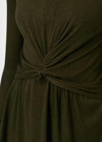 Оливковое (хаки) кэжуал платье клеш KOTON