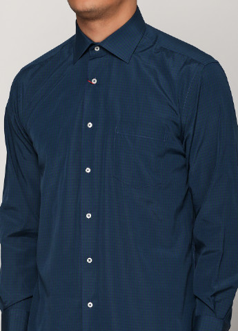 Синяя кэжуал рубашка в клетку Madoc Jeans с длинным рукавом