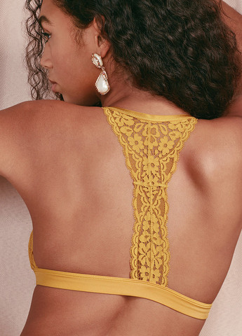 Жёлтый бралетт бюстгальтер Hunkemoller без косточек полиамид, кружево