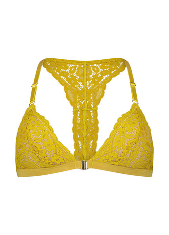 Жёлтый бралетт бюстгальтер Hunkemoller без косточек полиамид, кружево