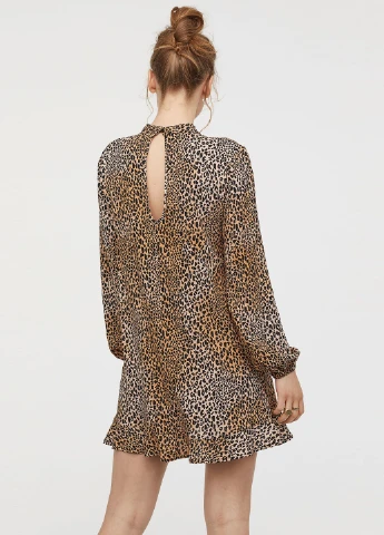Коричневое кэжуал платье H&M леопардовый