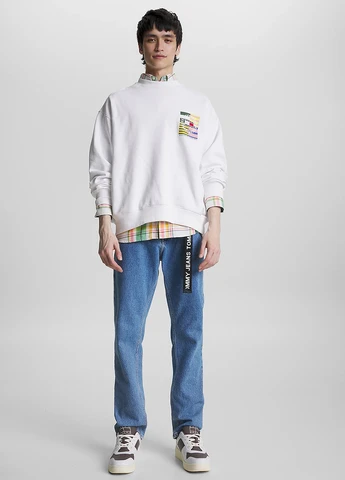 Білий світшот Tommy Jeans малюнок нашивки (274280872)
