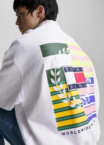Білий світшот Tommy Jeans малюнок нашивки (274280872)
