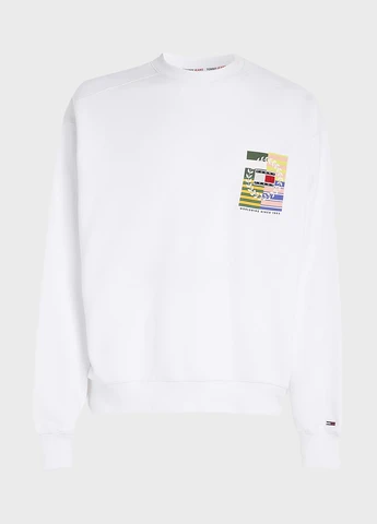 Білий світшот Tommy Jeans малюнок нашивки (274280872)