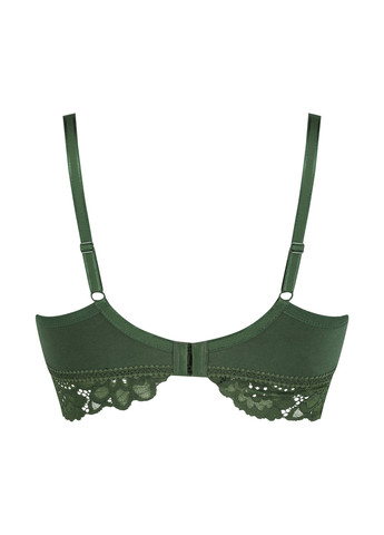 Темно-зелений бюстгальтер для вагітних і годуючих мам Hunkemoller без кісточок бавовна, мереживо