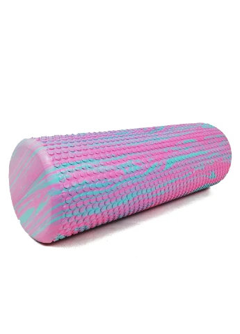 Масажний ролик Foam Roller 45 см м'ятний-рожевий (легкий і м'який ролер-валик для йоги, масажу всього тіла) EasyFit (237657529)
