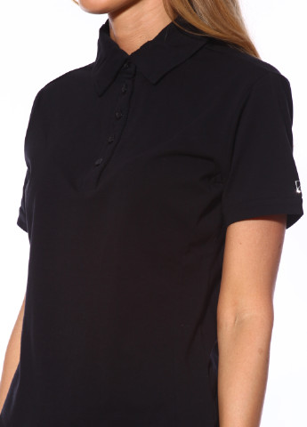 Черная женская футболка-поло Rucanor однотонная