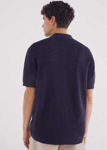 Темно-синяя кэжуал рубашка однотонная Springfield