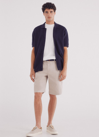 Темно-синяя кэжуал рубашка однотонная Springfield