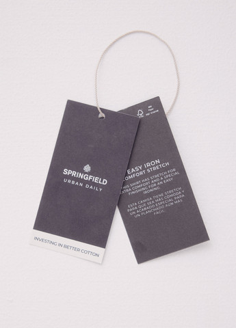 Темно-синяя кэжуал рубашка однотонная Springfield