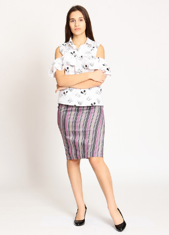 Разноцветная кэжуал в полоску юбка Glance со средней талией