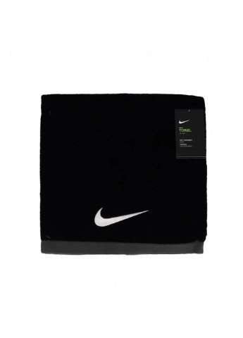Nike рушник fundamental towel large black/white - n.100.1522.010.lg чорний виробництво - В'єтнам