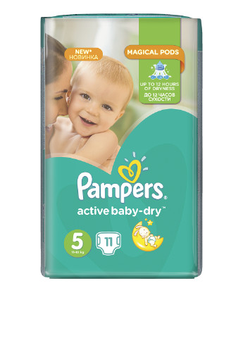 Подгузники Active Baby-Dry Junior (11-18 кг), 11 шт. Pampers (11723620)