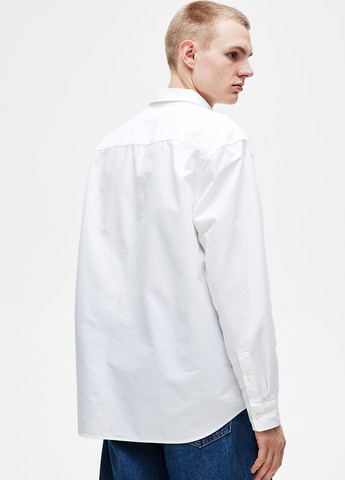 Белая классическая, кэжуал рубашка однотонная H&M