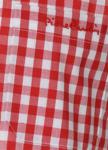 Красная кэжуал рубашка в клетку Pierre Cardin с коротким рукавом