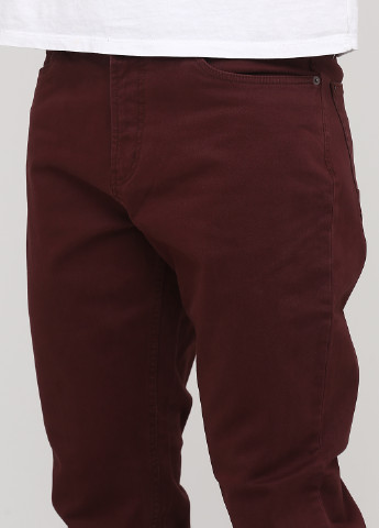 Бордовые джинсовые демисезонные прямые брюки Cool Code