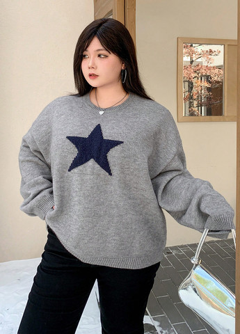 Серый зимний джемпер джемпер SHEIN